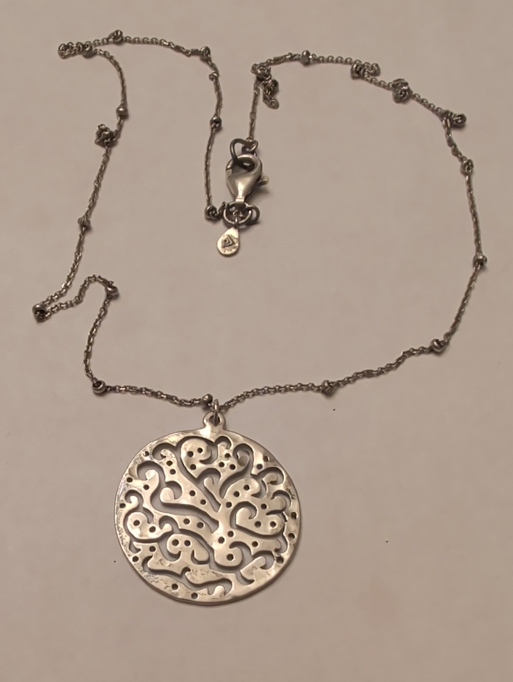 Silpada Sterling Silver Round Pendant Necklace